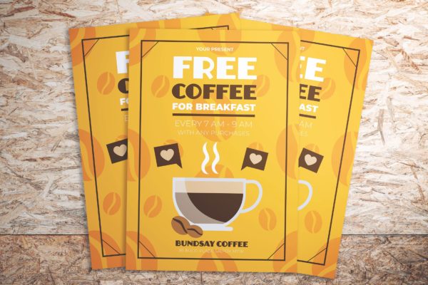 咖啡店促销活动传单海报设计模板 Coffee Promotion Flyer