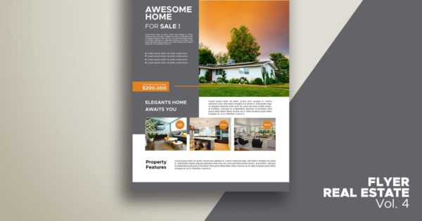 房地产销售传单设计模板v4 Flyer Real Estate Vol.4
