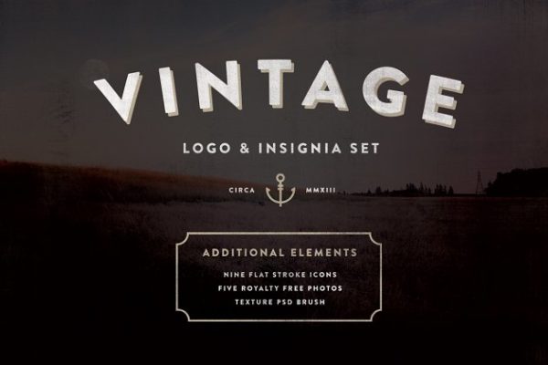 独特复古的品牌Logo设计入门工具包 Vintage Logo &amp; Insignia Starter Kit