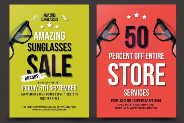 太阳镜促销广告海报设计模板 Sunglasses Flyer Template