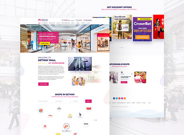 购物中心官网网站模板素材天下精选 Shopping Mall Landing Page Website Template