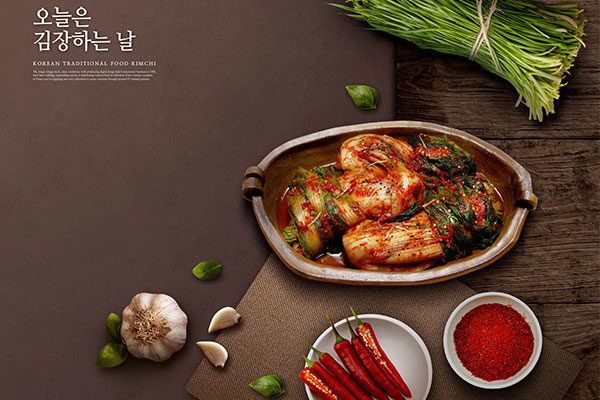 韩国传统料理泡菜食品海报设计模板