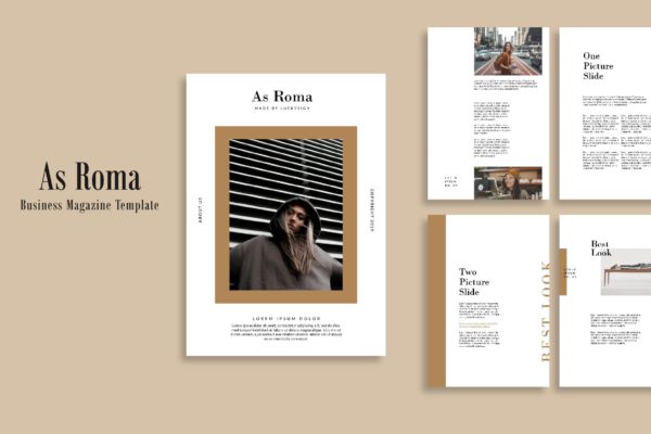 现代商业素材中国精选杂志/企业素材中国精选杂志版式设计模板 As Roma Business Magazine Template &#8211; LS