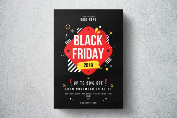 2019年黑色星期五购物节促销广告海报传单设计模板 Black Friday Flyer Template
