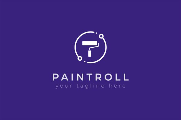 油漆品牌油漆滚刷图形Logo设计素材天下精选模板 Paintroll &#8211; Premium Logo Template