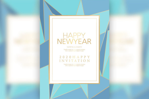 几何图形背景新年派对活动邀请函设计素材