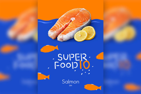 海鲜三文鱼食品宣传海报模板