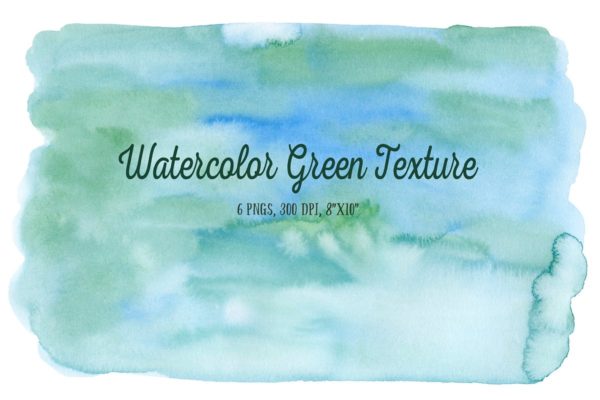 绿色淡水彩纹理肌理素材 Watercolor Green Texture