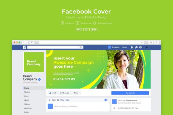 企业Facebook账号主页封面设计模板素材天下精选v2.2 ADL Facebook Cover.v2.2