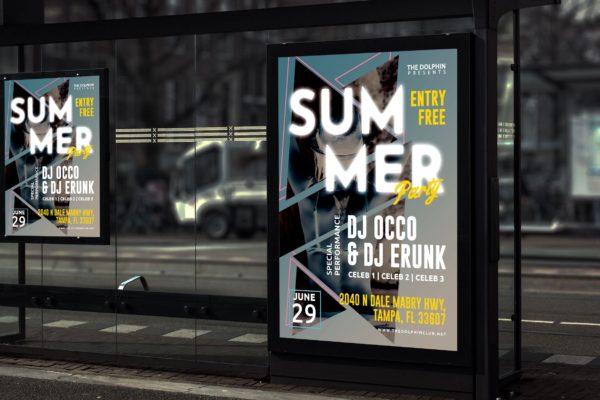 夏季音乐活动海报排版设计模板 Summer &#8211; Music Event Poster RY