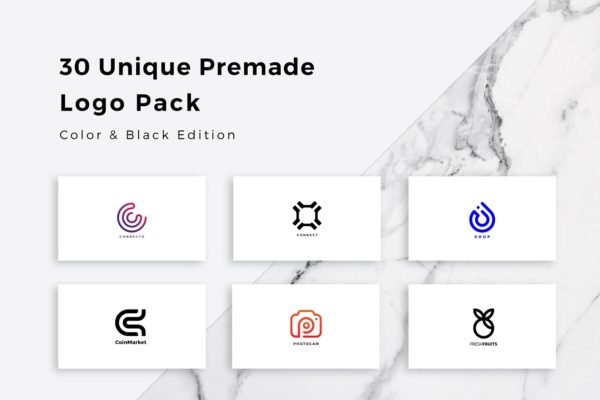 30个独特的预制Logo模板合集 30 Unique Premade Logos Pack
