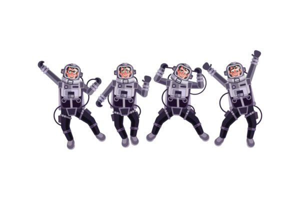 太空宇航员矢量插画设计素材 Astronaut Character Set Graphics Vector
