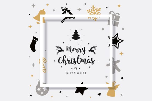 圣诞节节日主题矢量贺卡设计模板 Merry Christmas Vector Card