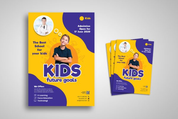 儿童教育培训机构宣传海报设计模板 Kids Flyer