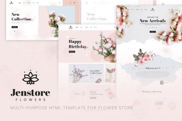 鲜花预订网上商城HTML模板普贤居精选下载 JenStore |  Flower Store HTML Template