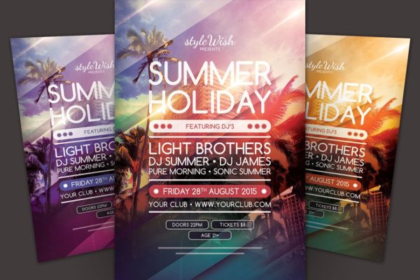 夏季度假旅行活动海报宣传模板 Summer Holiday Flyer Template