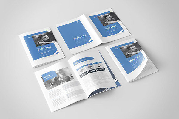 时尚简洁公司简介企业形象手册画册楼书杂志设计模板（indd）