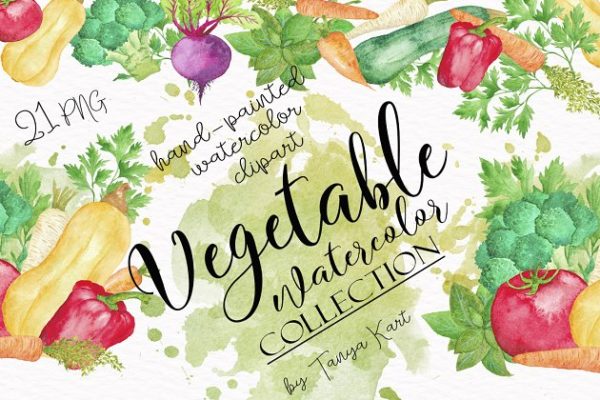 水彩蔬菜插画合集 Vegetable Watercolor Collection