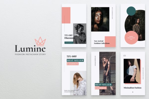 Instagram社交平台时尚品牌故事营销设计素材 LUMINE Fashion Instagram Stories