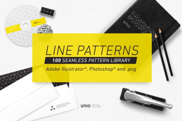 100种风格外观包装设计线条图案纹理 Line Patterns
