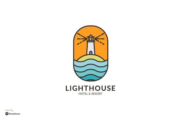 灯塔酒店/度假村商标&amp;品牌Logo设计素材中国精选模板 Lighthouse Hotel &amp; Resort &#8211; Logo Template RB