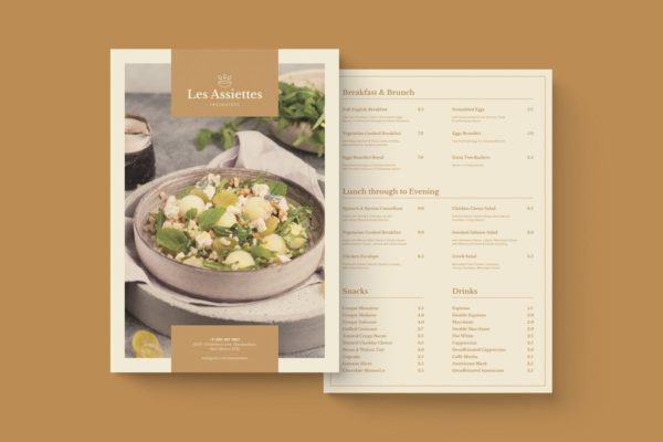 豪华西餐厅意大利菜法国菜菜单设计模板 Restaurant Menu