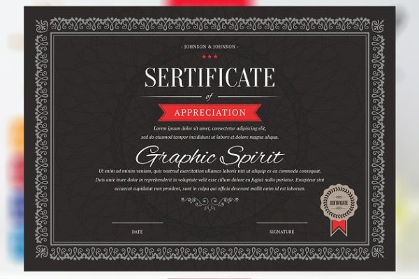 可编辑品牌授权认证证书模板 Editable Certificate Template