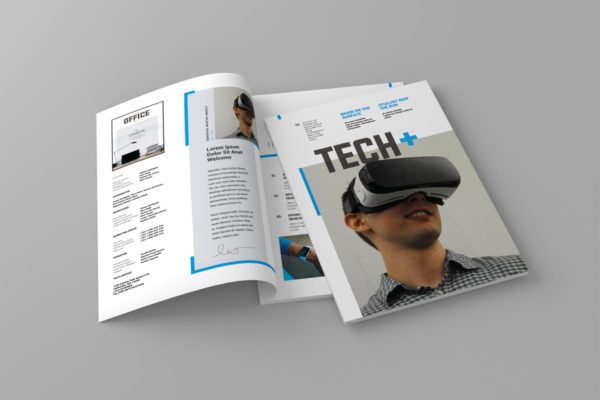 高科技VR产品展示产品目录设计模板v15 Magazine Template Vol. 15