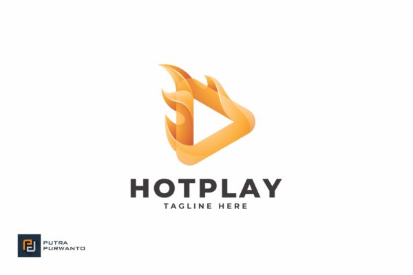 播放器/多媒体品牌Logo设计普贤居精选模板 Hot Play &#8211; Logo Template
