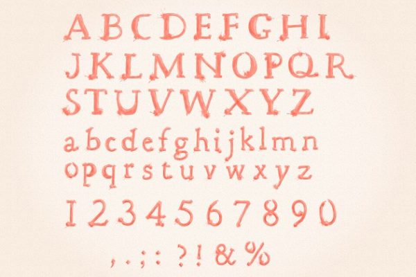 四色水彩卡通字母表 Watercolor Alphabet