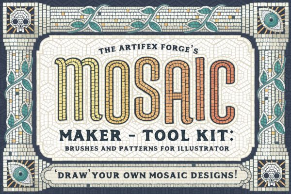 马赛克画笔笔刷与图案纹理 Mosaic Maker &#8211; Brushes &amp; Patterns