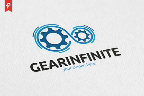齿轮组图形Logo模板 Gear Infinite Logo