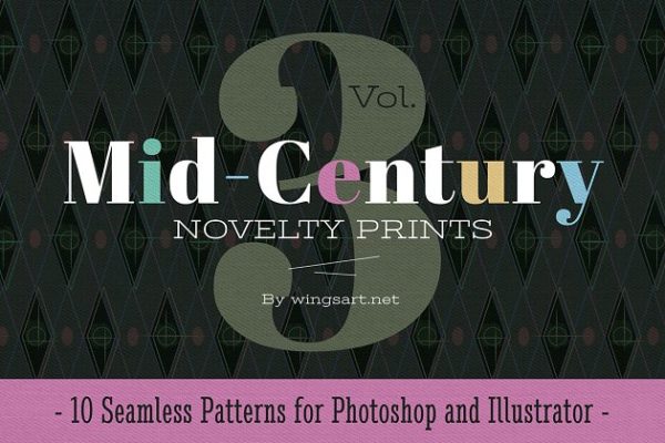 20世纪50年代艺术风格图案纹理合集 1950s and Mid-Century Patterns
