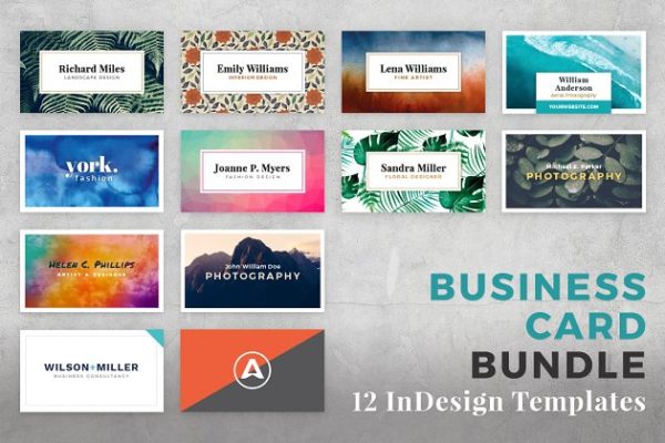 创意设计品牌企业名片模板合集 Business Card Bundle for InDesign