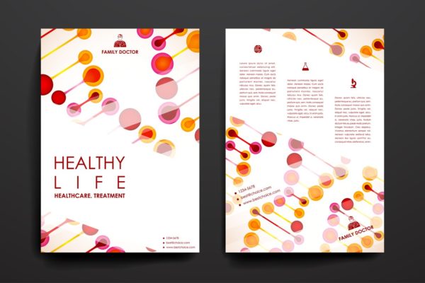 健康生活主题画册模板 Healthcare Brochures templates