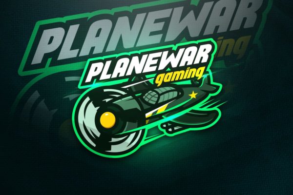 战斗机电子竞技游戏战队队徽Logo模板 Planewar Gaming &#8211; Mascot &amp; Esport Logo