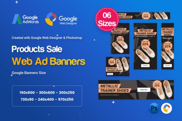 谷歌广告平台电商促销广告Banner设计素材 Product Sale Banners HTML5 D50 Ad &#8211; GWD &amp; PSD