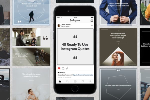 40款社交媒体新媒体引语贴图设计模板素材天下精选 40 Instagram Quotes