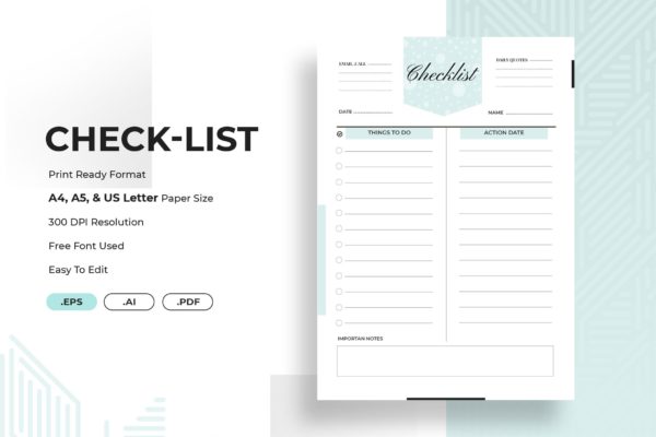 项目/活动清单设计模板 Project/Events Checklist Planner
