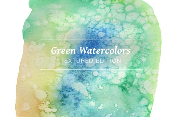 绿色水彩背景纹理素材 Green Textured Watercolors