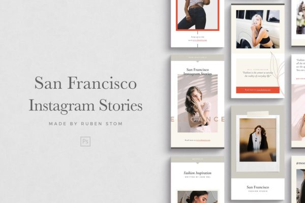 都市时尚艺术Instagram故事贴图模板16设计网精选 San Francisco Instagram Stories