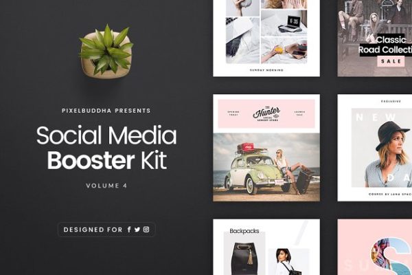 新纪元的风格社交媒体&amp;博客贴图模板16设计网精选 Social Media Handler Kit Vol. 4