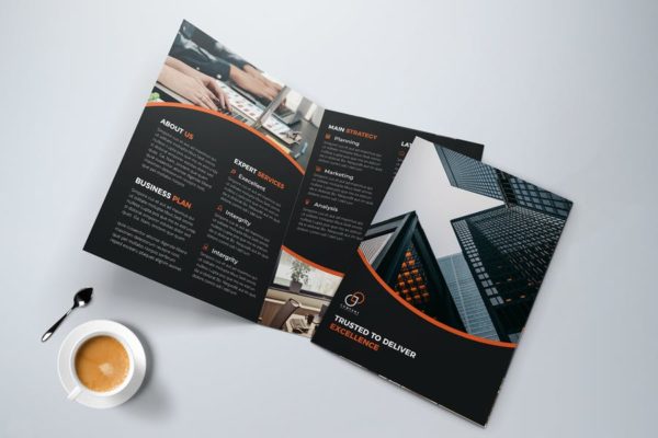双折页业务/企业宣传传单设计模板 Bifold Business Brochure