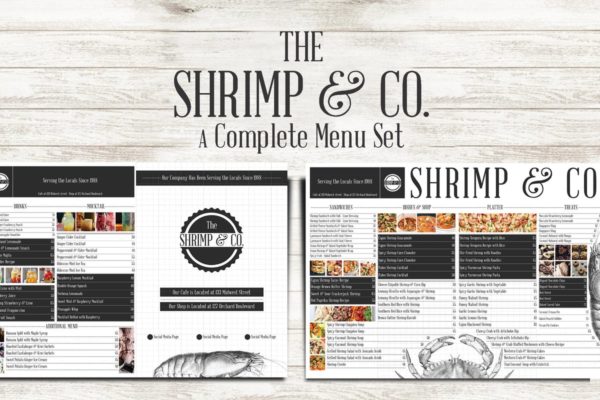 海鲜主题餐厅菜单设计PSD模板 Seafood Menu
