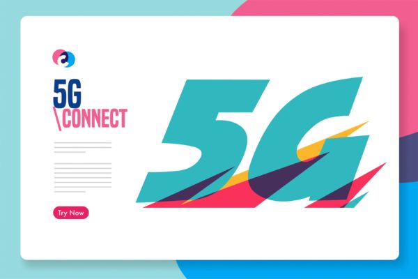 5G高速网络技术主题网站插画素材 5