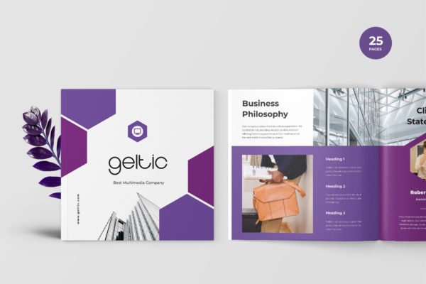 企业业务宣传折页宣传册设计模板 Geltic &#8211; Business Portfolio Template