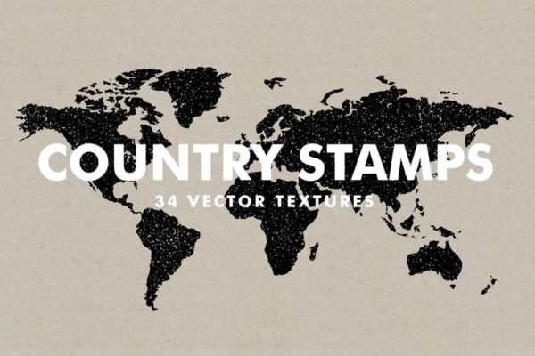 30+款地图图形矢量印章纹理 Country Stamps