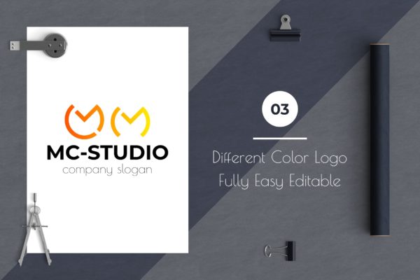 创意工作室图形Logo设计16素材网精选模板 Mc Studio Creative Logo Template