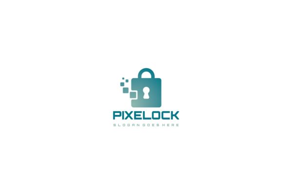 数码智能锁图形安全行业Logo设计16设计网精选模板 Digital Lock Logo