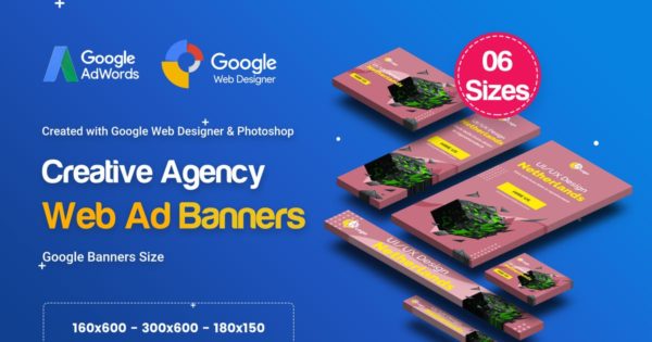 创意企业品牌宣传推广谷歌广告Banner模板下载 C13 &#8211; Creative, Startup Agency Banners HTML5 Ad